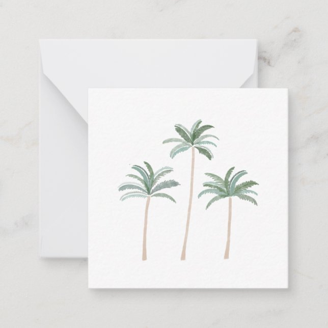 Tarjeta Pequeña Palmeras de Playa (Anverso)