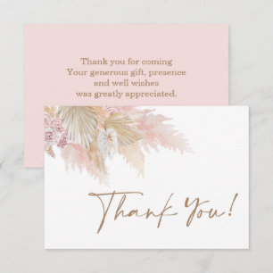 Tarjeta Pequeña Pampas Grass pink gracias