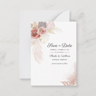 Tarjeta Pequeña Pampas Grass Terracotta Save the Date