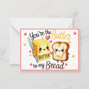 Tarjeta Pequeña Pan y mantequilla kawaii