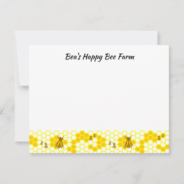 Tarjeta Pequeña Panal de abeja melífera editable (Anverso)