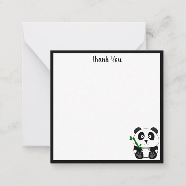 Tarjeta Pequeña Panda Adorable Gracias (Anverso)