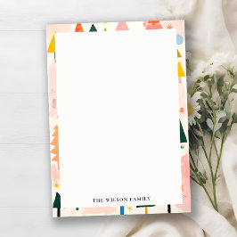 Tarjeta Pequeña Panorama de Navidades de abstracción retro colorid