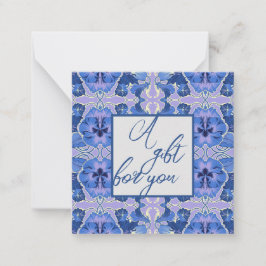 Tarjeta Pequeña Pansias de época en lavanda y azul