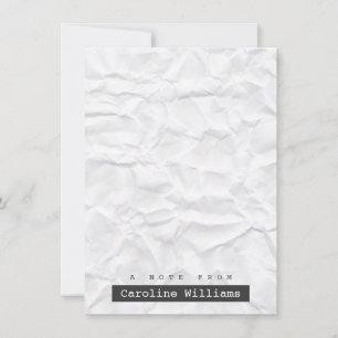 Tarjeta Pequeña Papel blanco arruinado protector plano personaliza