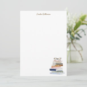 Tarjeta Pequeña Papel de Acuarela Amante de Libros Papelería Perso