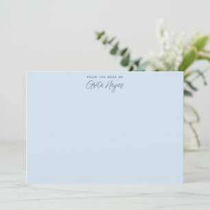 Tarjeta Pequeña Papel de carta azul con nombre personalizado desde