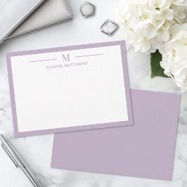 Tarjeta Pequeña Papel de carta clásico simple morado