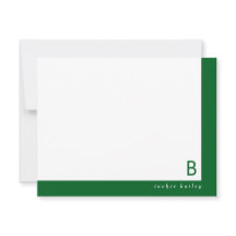 Papel de carta con banda verde oscuro en la esquin