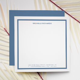 Tarjeta Pequeña Papel de carta con borde azul polvoriento Square P