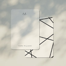 Papel de carta con monograma de líneas geométricas