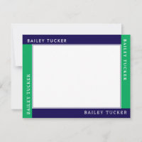 Papel de carta de estación de borde verde azul nom