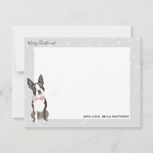 Tarjeta Pequeña Papel de Carta de Fiesta de Navidad de Perro Terri