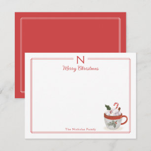 Tarjeta Pequeña Papel de carta de Navidad de estación de cacao cal