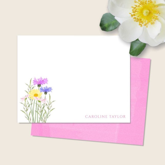 Tarjeta Pequeña Papel de carta de primavera floral acuarela flores (Subido por el creador)