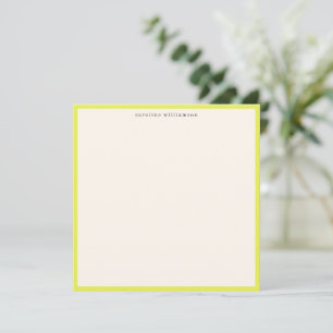 Tarjeta Pequeña Papel de carta elegante con borde amarillo Wasabi