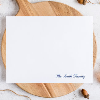 Tarjeta Pequeña Papel de carta familiar de estilo moderno en azul
