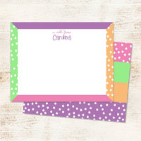 Papel de carta femenino con lunares lindos y marco