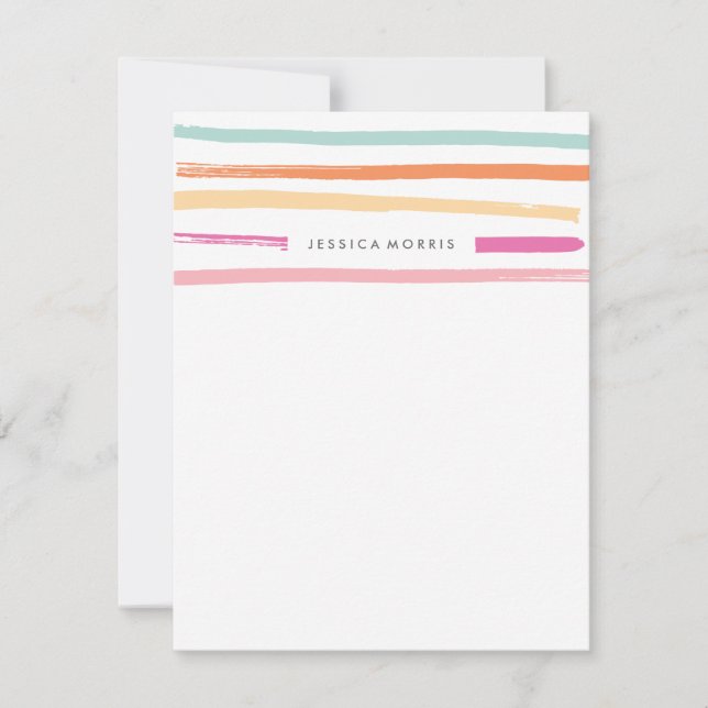 Tarjeta Pequeña Papel de Carta Fruit Stripes - Mandarina (Anverso)