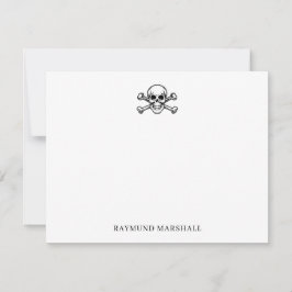 Tarjeta Pequeña Papel de carta gótico personalizado Calavera y hue