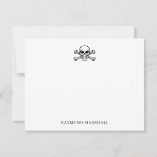 Tarjeta Pequeña Papel de carta gótico personalizado Calavera y hue