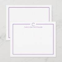 Papel de carta informal con iniciales de monograma