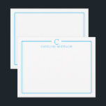 Tarjeta Pequeña Papel de carta informal con iniciales de monograma<br><div class="desc">Este diseño presenta un borde doble delgado con espacio para un monograma y nombre y diseño de reverso coordinado. ¡Haga clic en el botón personalizar si desea ajustar los elementos del diseño y / o modificar aún más el texto! Variaciones de este diseño, colores adicionales, así como productos coordinados están...</div>