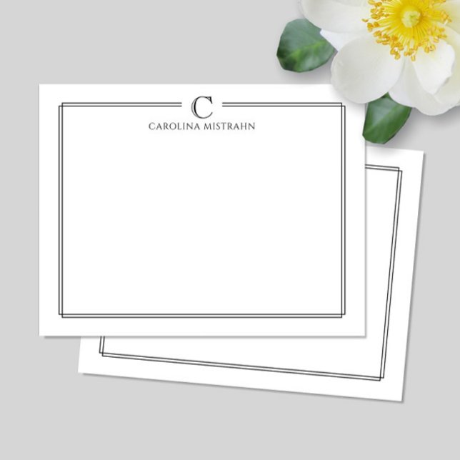 Tarjeta Pequeña Papel de Carta Moderno con Borde Inicial en Blanco (Subido por el creador)