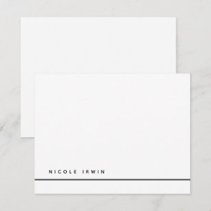 Tarjeta Pequeña Papel de carta moderno negro blanco elegante chic
