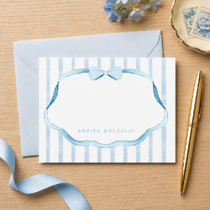 Tarjeta Pequeña Papel de carta para bebé niño azul y blanco