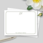 Tarjeta Pequeña Papel de Carta para Familia Bonito Monograma de Le<br><div class="desc">Este diseño presenta un borde doble delgado con espacio para un bonito monograma de letra script en la parte superior y nombre/texto en la parte inferior. ¡Haga clic en el botón personalizar si desea ajustar los elementos del diseño y/o modificar aún más el texto! Variaciones de este diseño, colores adicionales,...</div>