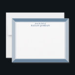 Tarjeta Pequeña Papel de carta para hombre con marco azul pizarra<br><div class="desc">Este diseño presenta un borde de marco de 2 colores con espacio para un nombre. Haga clic en el botón personalizar si desea mover/escalar las imágenes y modificar aún más el texto. Variaciones de este diseño, colores adicionales, así como productos coordinados están disponibles en nuestra tienda, zazzle.com/store/doodlelulu. Contáctenos si necesita...</div>