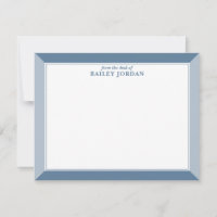 Papel de carta para hombre con marco azul pizarra 