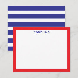 Tarjeta Pequeña Papel de carta patriótico de rayas rojas y azules 