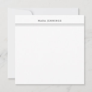 Tarjeta Pequeña Papel de carta personal con borde simple en blanco