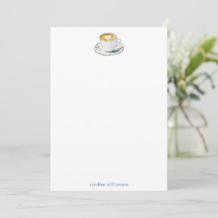 Tarjeta Pequeña Papel de carta personalizado acuarela Café Latte