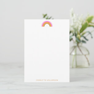 Tarjeta Pequeña Papel de carta personalizado Arcoiris Retro Amaril