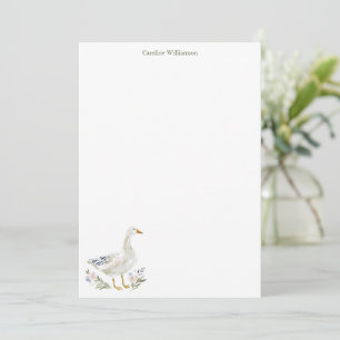 Tarjeta Pequeña Papel de carta personalizado botánico de ganso acu