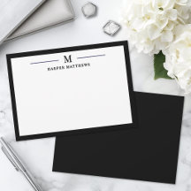 Papel de carta personalizado clásico simple blanco