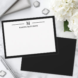 Tarjeta Pequeña Papel de carta personalizado clásico simple blanco