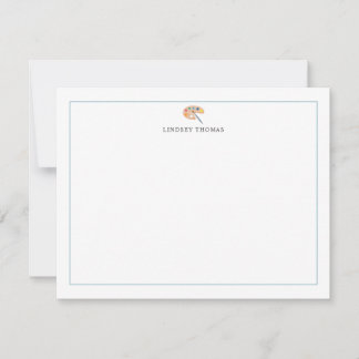 Tarjeta Pequeña Papel de carta personalizado con borde azul de pal