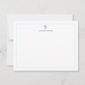 Tarjeta Pequeña Papel de carta personalizado con borde azul para c