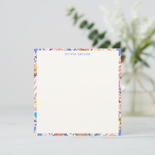 Tarjeta Pequeña Papel de carta personalizado con borde botánico co