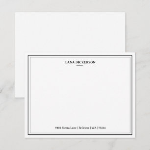 Tarjeta Pequeña Papel de carta personalizado con borde doble elega