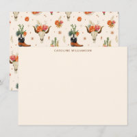 Papel de carta personalizado con cráneo de toro fl