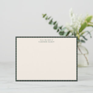 Tarjeta Pequeña Papel de carta personalizado con cuadros Green Buf