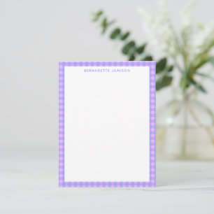Tarjeta Pequeña Papel de carta personalizado con cuadros rosa y mo