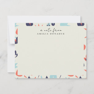 Tarjeta Pequeña Papel de carta personalizado con estampado floral 