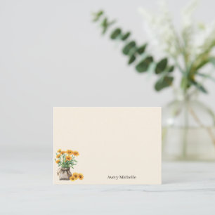 Tarjeta Pequeña Papel de carta personalizado con ilustración botán