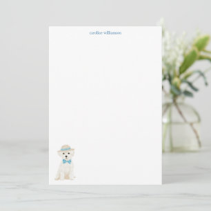 Tarjeta Pequeña Papel de carta personalizado con lazo para perro B